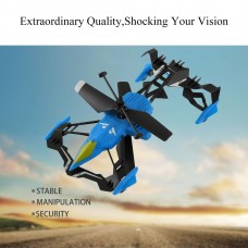 Hot Sale Quadcopter Car Toys with Remote Control 2 in 1 Air-Ground Flying Car RC Drone Quadcopter 3D Flip Children Toys Bithday Gift, Blue   